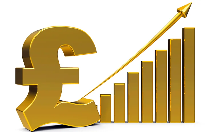 Pound sign and gold graph