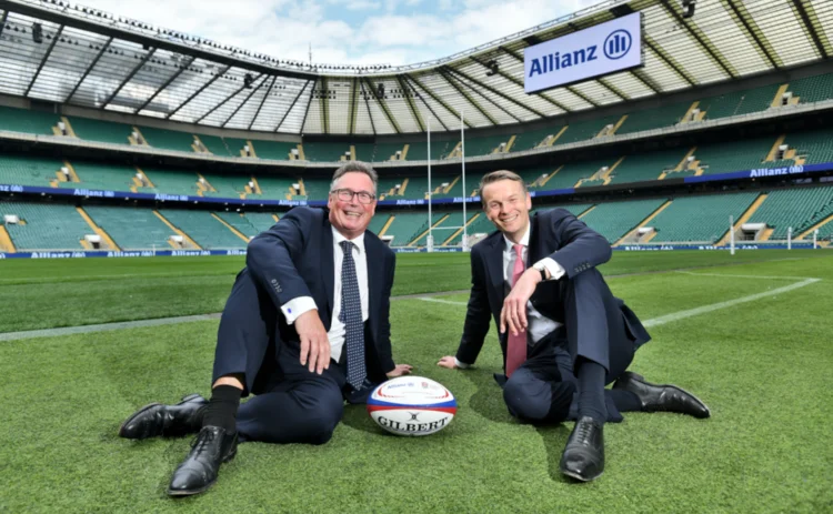 Colm Holmes, CEO of Allianz UK (left), and Serge Raffard, MD of Allianz Personal (right) in Allianz rugby stadium.png